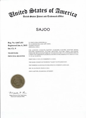 美国商标注册证书--三基电子（中国）